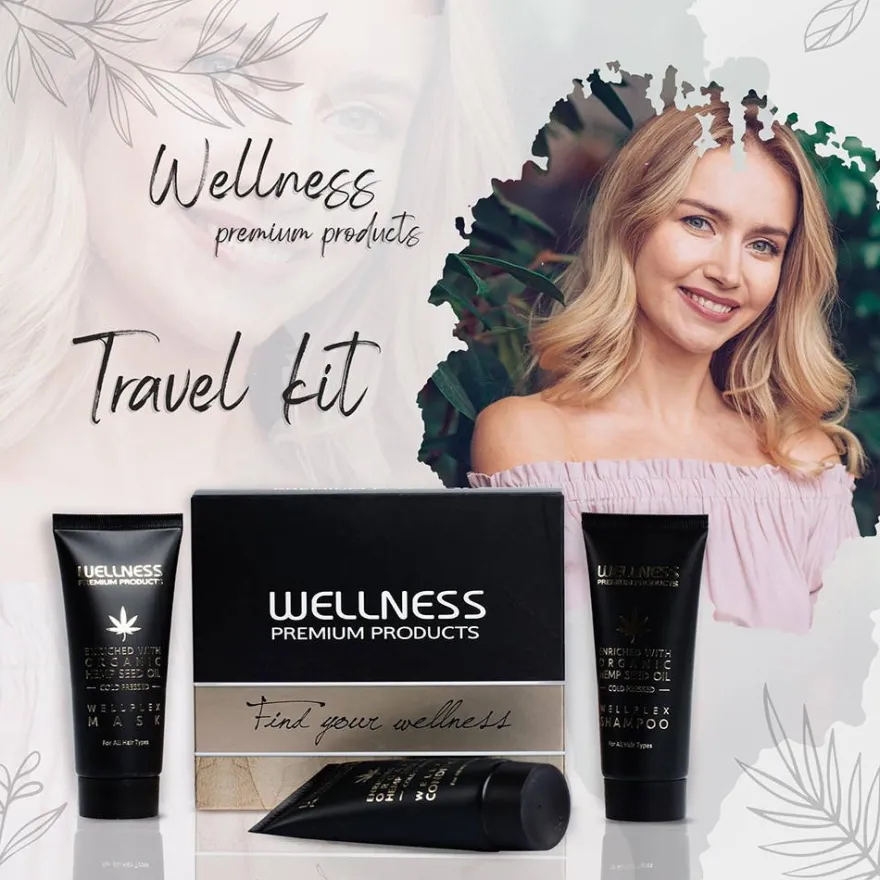 WELLNESS PREMIUM PRODUCTS Wellplex mini zestaw regenerujący do włosów łamliwych (szampon 50ml | odżywka 50ml | maska 50ml)