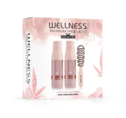 WELLNESS PREMIUM PRODUCTS zestaw VolumePLEX (szampon 500ml, odżywka 500ml, szczotka różowa mała)