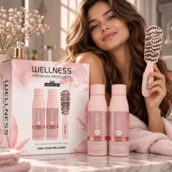 WELLNESS PREMIUM PRODUCTS zestaw VolumePLEX (szampon 500ml, odżywka 500ml, szczotka różowa mała)