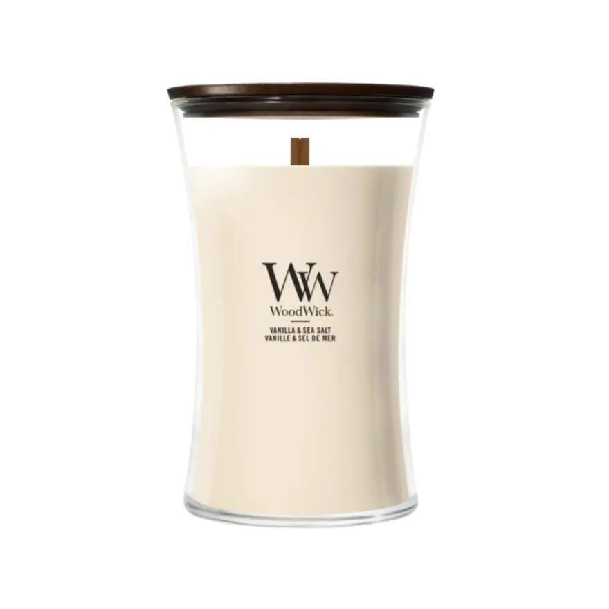 WOODWICK Vanilla & Sea Salt Świeca duża