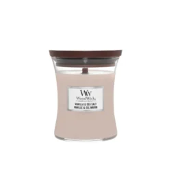 WOODWICK Vanilla & Sea Salt Świeca średnia