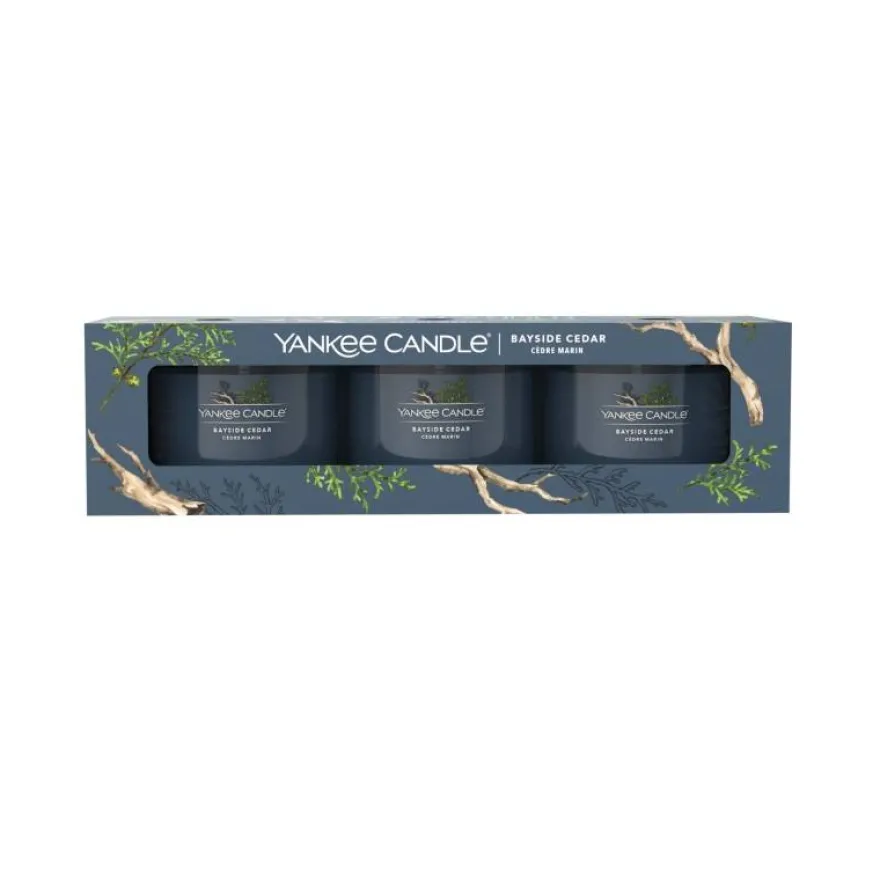YANKEE CANDLE Bayside Cedar świece mini - 3 pack