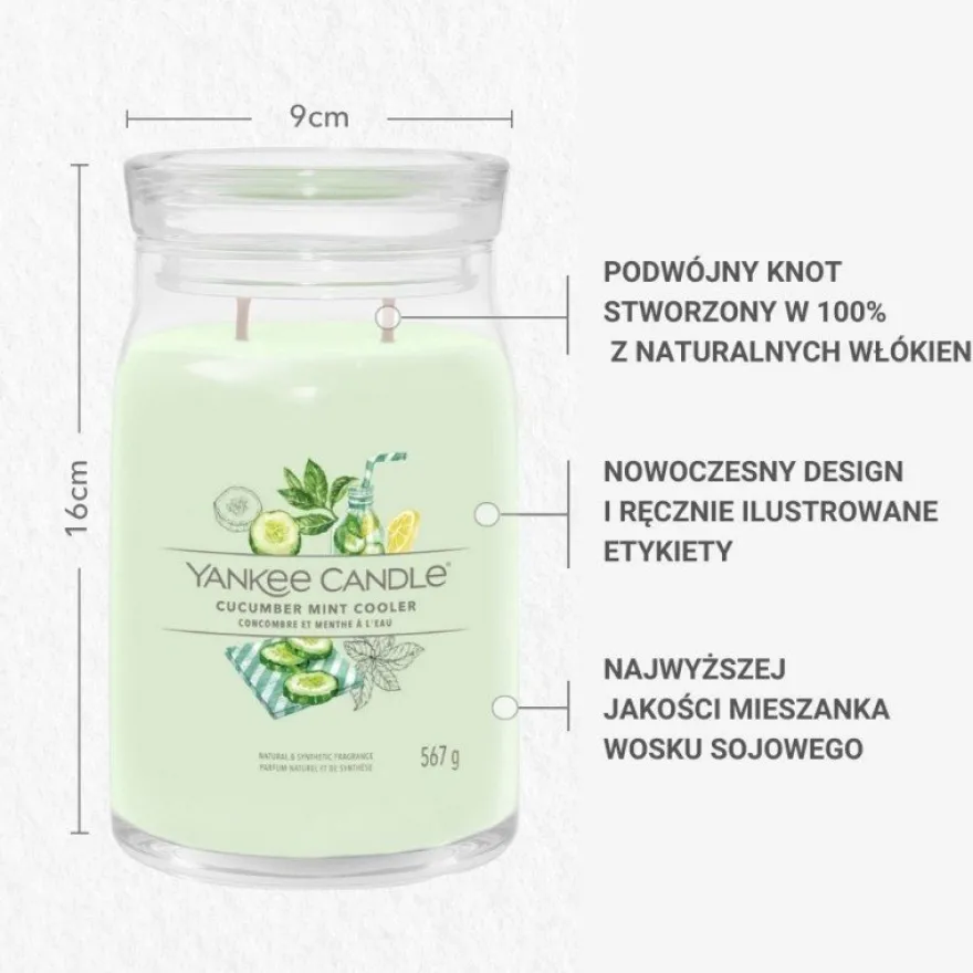 YANKEE CANDLE Cucumber Mint Cooler świeca duża