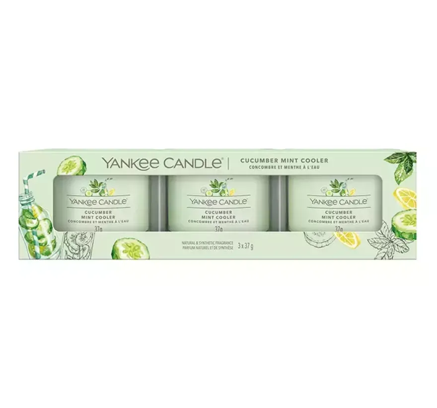 YANKEE CANDLE Cucumber Mint Cooler świece mini - 3 pack