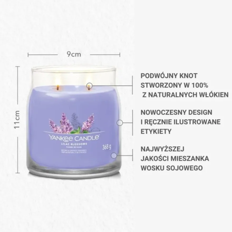 YANKEE CANDLE Lilac Blossoms świeca średnia