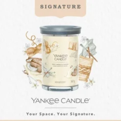 YANKEE CANDLE Soft Wool & Amber tumbler z 2 knotami