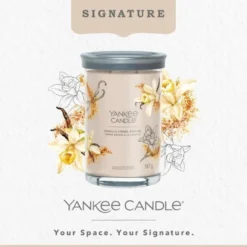 YANKEE CANDLE Vanilla Creme Brulee tumbler z 2 knotami