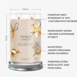 YANKEE CANDLE Vanilla Creme Brulee tumbler z 2 knotami