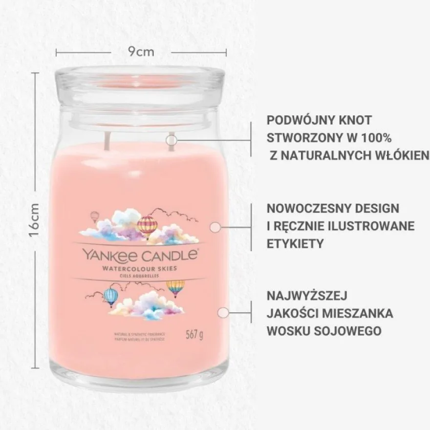 YANKEE CANDLE Watercolour Skies świeca duża