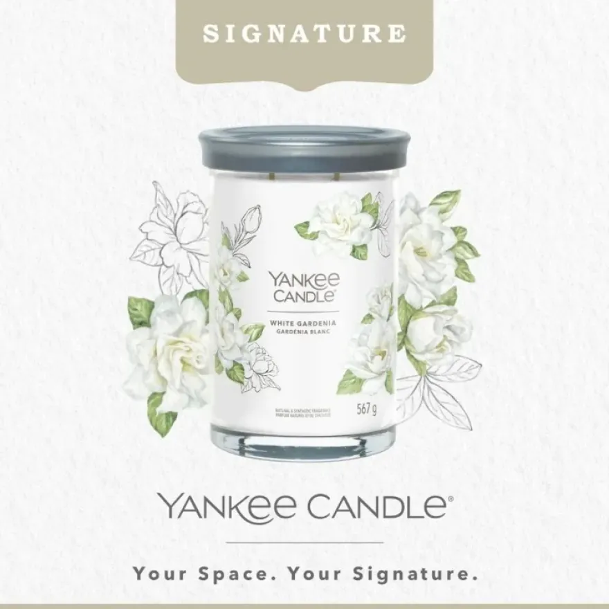 YANKEE CANDLE White Gardenia tumbler z 2 knotami