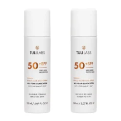 ZESTAW TULI LABS mgiełka ochronna SPF50 UV do twarzy, ciała i makijażu – 2x150ml XXL